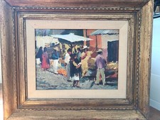 Original Painting Signed Paul Modlin Street Scene San Miguel Mexico 1968  picture
