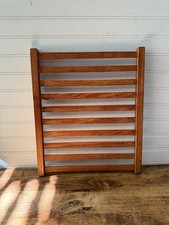 Rare XL Vintage MCM Teak Wood Slatted Trivet Rack 15x12.5 Large Danish Hot Pad picture