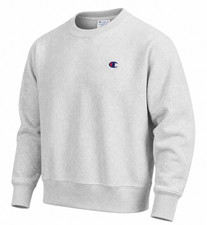 VTG Champion Reverse Weave Sweatshirt Men L Gray Sleeve Left Chest Emb LS picture
