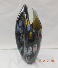 1998 Peter Vanderlaan Signed Stunning Hand Blown Thick Cut-Glass Vase 12