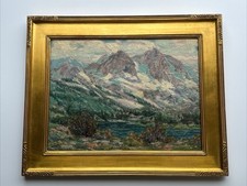 RAYMOND NOTT PAINTING VINTAGE ANTIQUE CLAIFORNIA LANDSCAPE LISTED FAMOUS 24