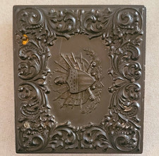 Antique Civil War 1/6 Plate Constitution And The Laws Eagle Shield Union Case picture