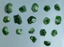 Green Demantiod Garnet rough crystals lot of (10+ pcs) from Pak. 