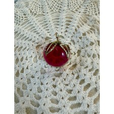 Vintage 1972 Sarah Coventry Red Apple Jelly Belly Brooch Pin Signed picture