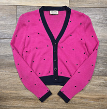 Vintage St. John for Neiman Marcus Pink Knit Cardigan with Black Embellishments picture