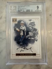 2016 Panini Impeccable Indelible Ink Tom Brady #28 Gold Auto /2 BGS 9 picture