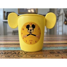 Vintage Walt Disney Mickey Mouse Plastic Child's Cup Clock MCM 1960s picture