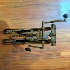 Antique Barn Beam Boring Framing  Hand Crank Machine with auger bits GC picture