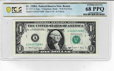 1988A $1 Federal Reserve 'WEB' Note-fr.1917-A (AF 5/6) -PCGS Superb GEM 68 PPQ picture