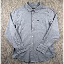 Brixton Charter Button Up Shirt Mens L Blue Long Sleeve Standard Fit Pocket picture