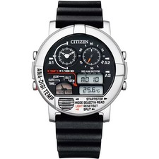 Citizen JG0070-11E Collection Record Label Ana-Digi Temp Quartz Watch Black New picture