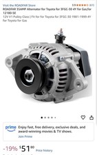 35A Alternator Toyota 3FGC-30 Forklift 4Y Gas 1981-1999 12V 12180-SE picture