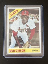 1966 Topps #320 Bob Gibson Cardinals HOF MVP Cy Young Vintage Baseball Card picture