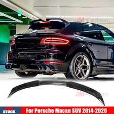 Fits Porsche Macan SUV 2014-2020 REAL CARBON Rear Trunk Middle Spoiler Wing Lip picture