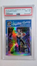 2016-17 Panini Donruss Optic Stephen Curry Warriors #135 Holo PSA 8 NM-MT MVP  picture
