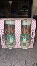 4 Mid Century Luminarc Glasses  16 oz Dutch Tulip Design New In Box  picture