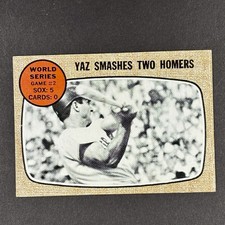 1968 Topps - #152  WS Game #2 - Yaz Smashes Two Homers - VgEx+ picture