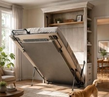 LUXURY HEAVY DUTY Full Size Vertical Wall Murphy Bed Pneumatic WE SHIP OVERSEA picture