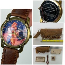 Vintage 1995 Disney Parks Pocahontas Watch Set Limited Edition Fringed Pouch picture