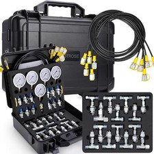 Hydraulic Pressure Test Kit 5 Gauges 13 Couplings 14 Tee Connectors 5 Test Hoses picture