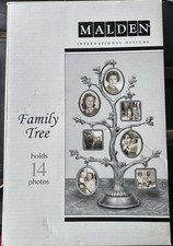 Vintage Family Tree Photo Frame Malden International Design Metal Pewter Silver picture