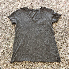 Madewell Women's Gray V-Neck Short Sleeve Knit Pocket T-Shirt Regular XS picture
