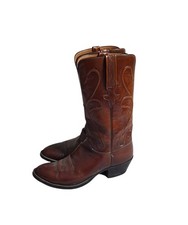 Vintage LUCHESSE Men Size 10D Cognac Brown Chorded Equestrian Shaft Santini Goat picture