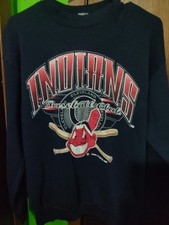 Vintage 1995 Cleveland Indians Sweatshirt Mens L Logo 7 Chief Wahoo Made In USA picture