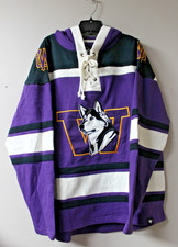 New NCAA Washington Huskies Lacer jersey style mid weight cotton hoodie men's L picture