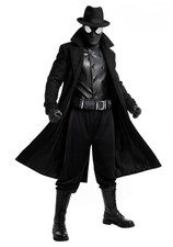 Mens Spider-Man Noir Costume Adult Marvel Cosplay Trench Coat Mask Belt Suit picture
