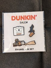 2026 Salem Runs On Dunkin - Enamel Pin Set Of 3 Pins - Halloween 2026 picture