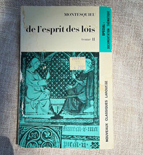 Montesquieu De l'esprit des lois Tome I & II Extraits Larousse PB French 1960 picture