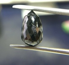 4.69 CT Natural Black Briolette Diamond,Black Drops Diamond,Briolette Diamond  picture