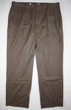 Vintage Lands' End Pants Men's 40x30 Pleated 100% Wool Classic Fit USA Brown picture