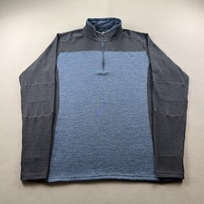 Kuhl Ryzer Sweater Shirt Mens Medium Blue 1/4 Zip Pullover Layer Hiking Outdoor picture