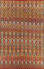 All-Over Kilim Oriental Large Rug Reversible Flat-Weave Living Room Carpet 10x16 picture