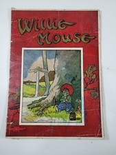 Antique Willie Mouse Picture Book 1910 Children's Book Softcover picture