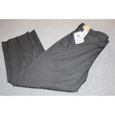 J.M. Haggar Dress Pants Mens 38x30 Dark Grey Diamond Weave Stretch HY00158 NEW picture