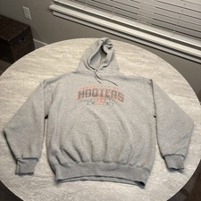 JERZEES Hooters Rockville Maryland Hoodie Sweatshirt Grey Pullover Y2K Large picture