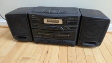 Vintage Complete JVC PC-X105 AM FM CD Portable Boombox System Rare Bass Horn picture