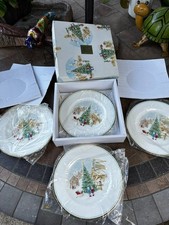 Mikasa Bone China CAF02 Merry Christmas Salad Plate Boxed set of 4 Brand New picture
