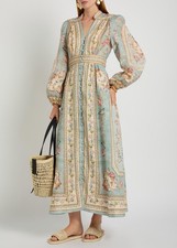 Zimmermann ROSELIGHT PLUNGE MIDI DRESS $ 950 Size 0 picture