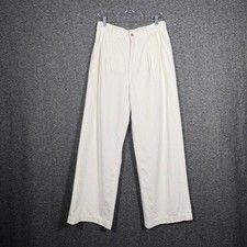 Madewell Pleated Wide Leg Pants White Denim High Rise N0670 Size 28 NWT picture