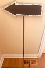 Pottery Barn Chalkboard Arrow Galvanized Sign Stake On Stand 20 to 41H NIB🦩. picture