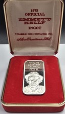 1973 1oz .999 Silver Emmett Kelly Clown Ingot W/ Display Box & COA 1103/4000 picture