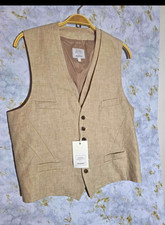 NWT Murano Baird McNutt Large Linen Classic Beige Heritage Coastal Vest picture