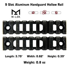 2PCS M-Lok Aluminum Hollow Rail 9 Slot Picatinny Weaver for MLOK picture