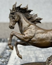 Bronze Statue Wildlife Sculpture Equestrian Animal Horse Art Decor Galloping picture