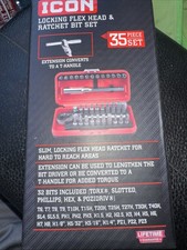ICON RXFT-35 Locking Flex Head Ratchet and Bit Set 35 Piece NEW  picture