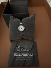 Bulova Bold at Heart Ladies Bracelet Wrist Watch Silver Tone picture